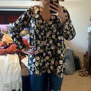 Free People black floral tunic